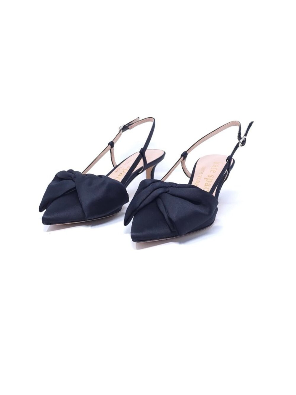 Kate Spade Marseille Satin Bow Slingback Dress Pumps Size 6B Black
